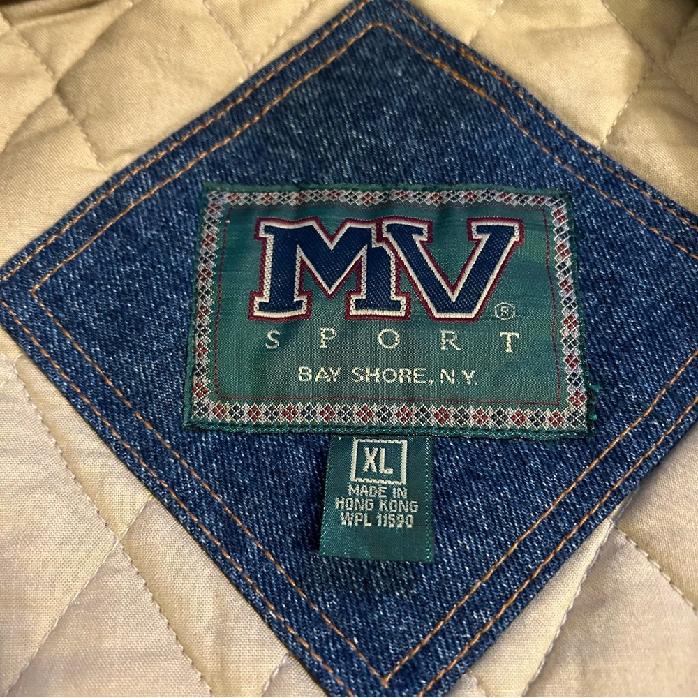 90s Snapple Denim Varsity Jacket Bomber Coat Button Front XL - Picture 7 of 7